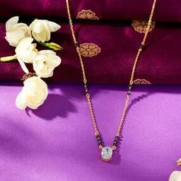 p n gadgil jewellers Women Yellow Gold Ecliptica Charm Mangalsutra-picture-30