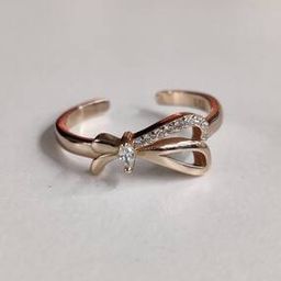 Women Sterling Silver Gold-Plated Bow Ring-image-28
