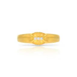 Men Yellow Gold Simplified Glow Ring-image-10