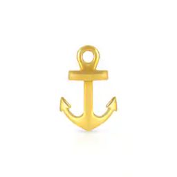 Men Yellow Gold Anchor Stud Earring-image-78
