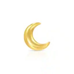 Men Yellow Gold Moonlit Curve Stud Earring-image-59