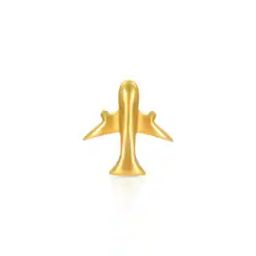 Men Yellow Gold Aviator Glow Stud Earring-image-32