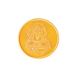 Yellow Gold Pappachan Swarnavarsham Ganesh Coin-image-38