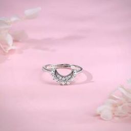 Women Sterling Silver See the Moon Ring-image-38