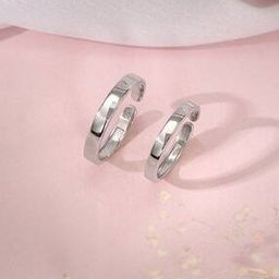 His & Her Sterling Silver Endless Us Couple Band Rings-image-21