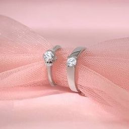His & Her Sterling Silver Power Couple Band Rings-image-47