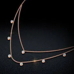 Women Yellow Gold Diamond-Studded Layered Necklace-image-27