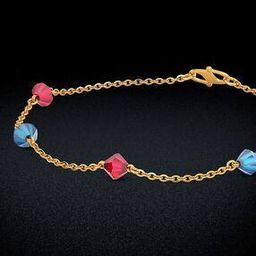 Women Yellow Gold Beaded Link Bracelet-image-83