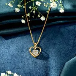 p n gadgil jewellers Women Yellow Gold Glistening Heart Diamond-Studded Pendant-picture-12
