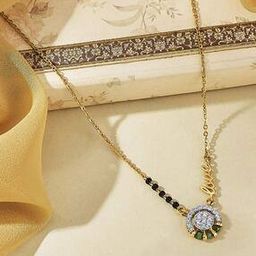 Women Yellow Gold Harmonic Halo Mangalsutra-image-17