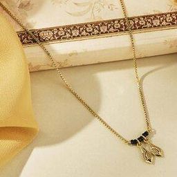 Women Yellow Gold Whispering Leaves Mangalsutra-image-41