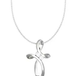 Men Sterling Silver Cross Pendant with Chain-image-66