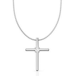 Men Sterling Silver Cross Pendant with Chain-image-50