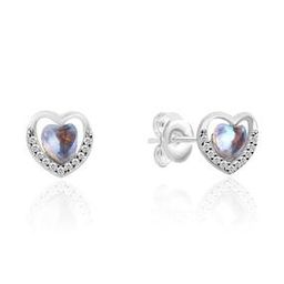 925 Sterling Silver Rhodium-Plated CZ Stone Heart Studs-image-37