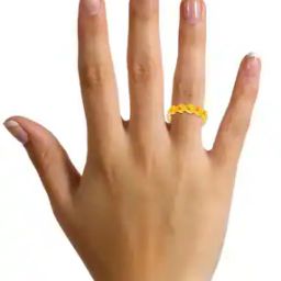 Women Yellow Gold Endless Heart Ring-image-26