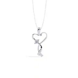 Women Sterling Silver CZ-Studded Pendant with Chain-image-64