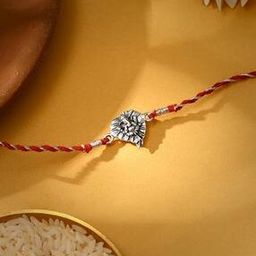 Men Sterling Silver Ganpati Blessings Rakhi-image-6