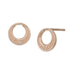 Women Sterling Silver Rose Gold-Plated CZ Circular Petite Stud Earrings-image-13