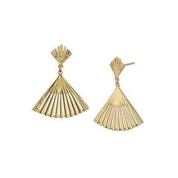 Women Sterling Silver Gold-Plated Triangular Drop Earrings-image-2
