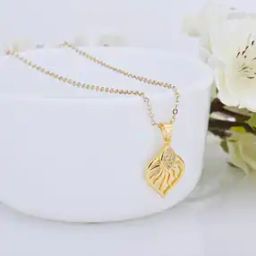 Women Sterling Silver Gold-Plated Sun Leaf Pendant with Chain-image-73