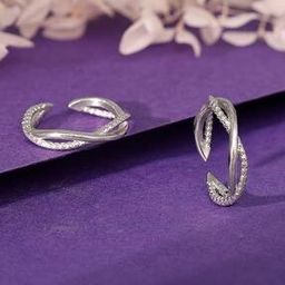 Women Sterling Silver Moonlit Bliss Toe Rings-image-23