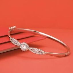 Women Sterling Silver Chic & Sparkly Bangle-2