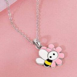 Girls Sterling Silver Honeybee Pendant with Chain-image-65