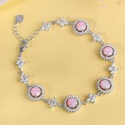 Women Sterling Silver Sparkling Chic Link Bracelet-image-74
