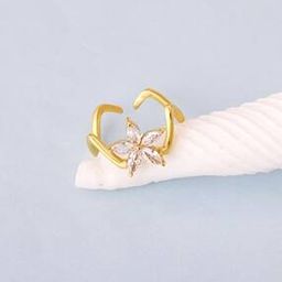 Women Sterling Silver Gold-Plated Lily Ring-image-7