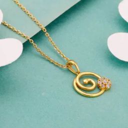 Women Sterling Silver Gold-Plated Spiral Keepshake Pendant with Chain-image-67