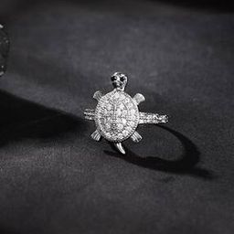Men Sterling Silver Wise Tortoise Ring-image-12