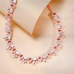 Women Sterling Silver Rose Gold-Plated Petalo Necklace-image-91