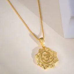 Men Sterling Silver Gold-Plated Unique Om Pendant with Chain-picture-14