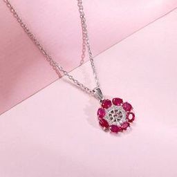 Women Sterling Silver Stunning Floret Pendant with Chain-image-11
