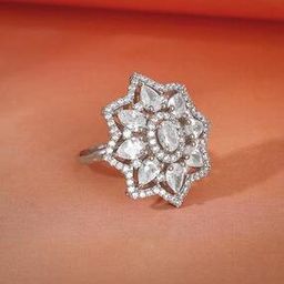 Women Sterling Silver Precious Petal Cocktail Ring-image-0