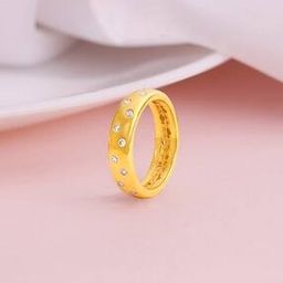 Women Sterling Silver Gold-Plated Band Ring-image-78