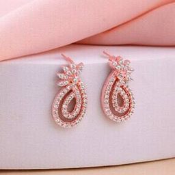 Women Sterling Silver Rose Gold-Plated Elegance Stud Earrings-image-67