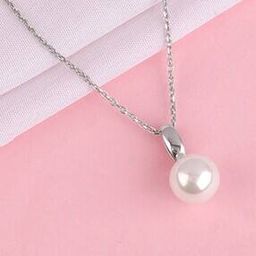 Women Sterling Silver Pearl Pendant with Chain-image-42