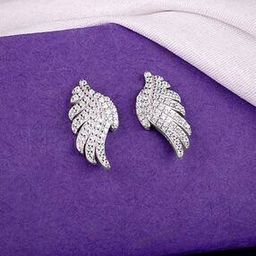 Women Sterling Silver Stone Stud Earrings-image-100