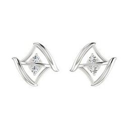 Women White Gold Channai Diamond Stud Earrings-image-54
