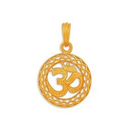 Women Yellow Gold Round Om Pendant-image-104