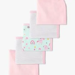 mila baby Set of 5 Printed Cotton Bibs-picture-10
