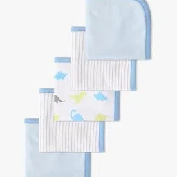 mila baby Set of 5 Printed Cotton Bibs-picture-11