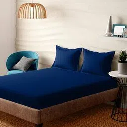 210 TC Super King Size Bedsheet with Pillow Covers-image-20
