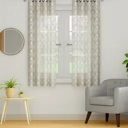 Leaf Print Window Curtain-52