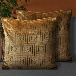 Set of 2 Geometric Pattern Cushion Covers 16" x 16"-3