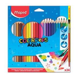 Pack of 24 Color Peps Watercolour Pencils & Paint Brush-1