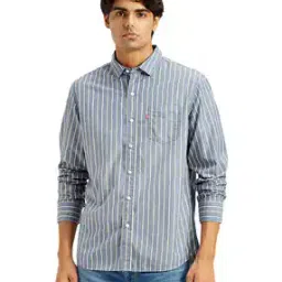 levi's Men Striped Slim Fit Shirt with Patch Pocket-picture-36