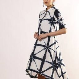 Geometric Print A-Line Dress with Slip-image-56