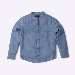Slim Fit Shirt with Band Collar-image-56